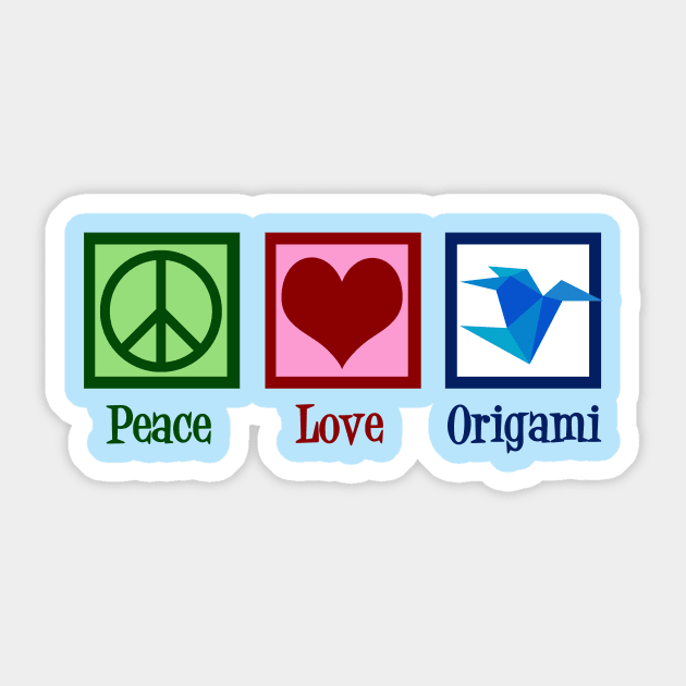 Peace Love Origami Sticker by epiclovedesigns